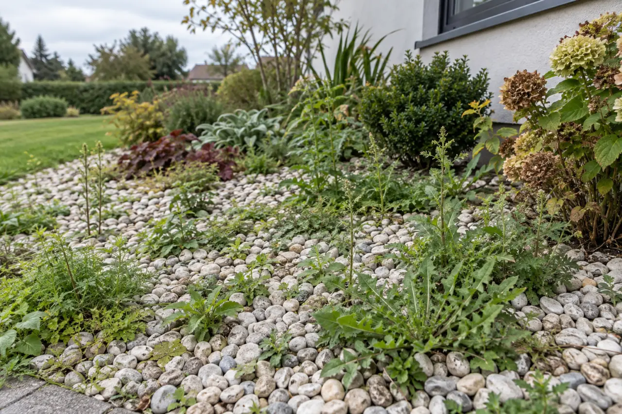 Massif avec galets : l’erreur qui transforme un jardin en chantier de mauvaises herbes