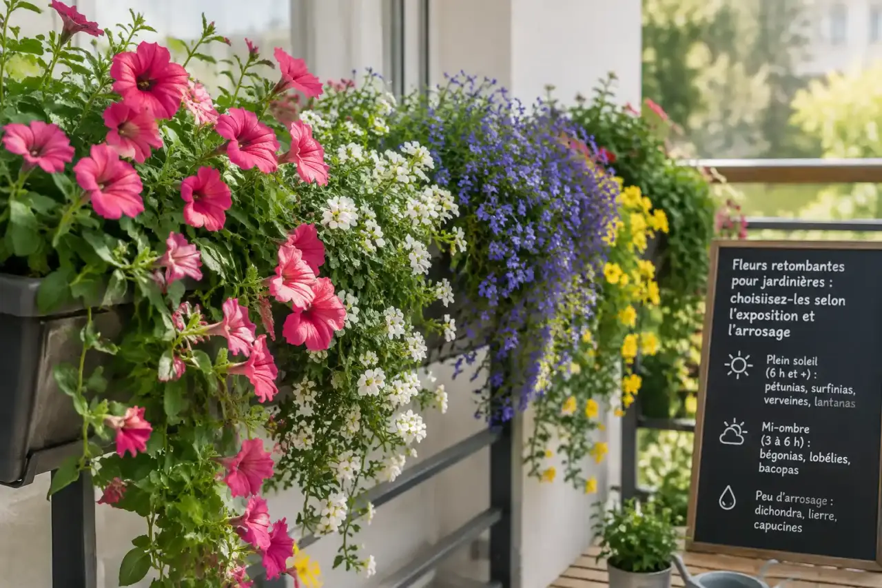 Fleurs retombantes pour jardinières : choisissez-les selon l’exposition et l’arrosage