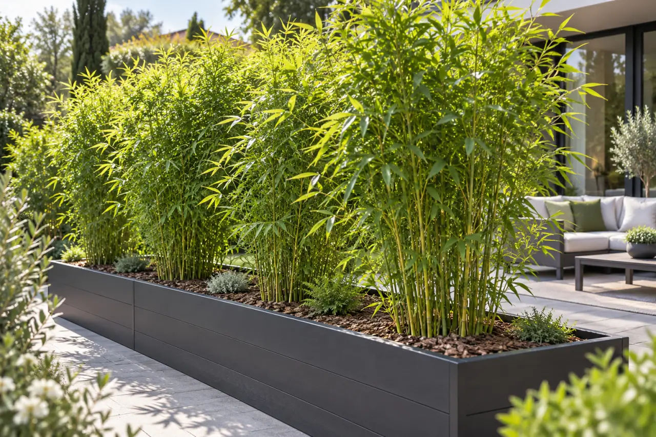 Bambous dans une jardinière : un brise-vue dense sans étouffer les racines