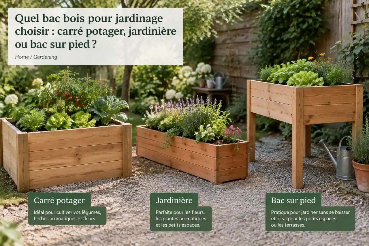 Quel bac bois pour jardinage choisir : carré potager, jardinière ou bac sur pied ?