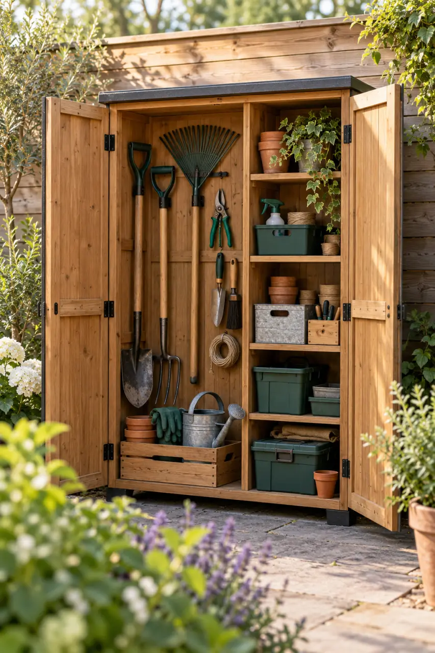 Armoire à outils de jardin : la place utile compte plus que le volume annoncé