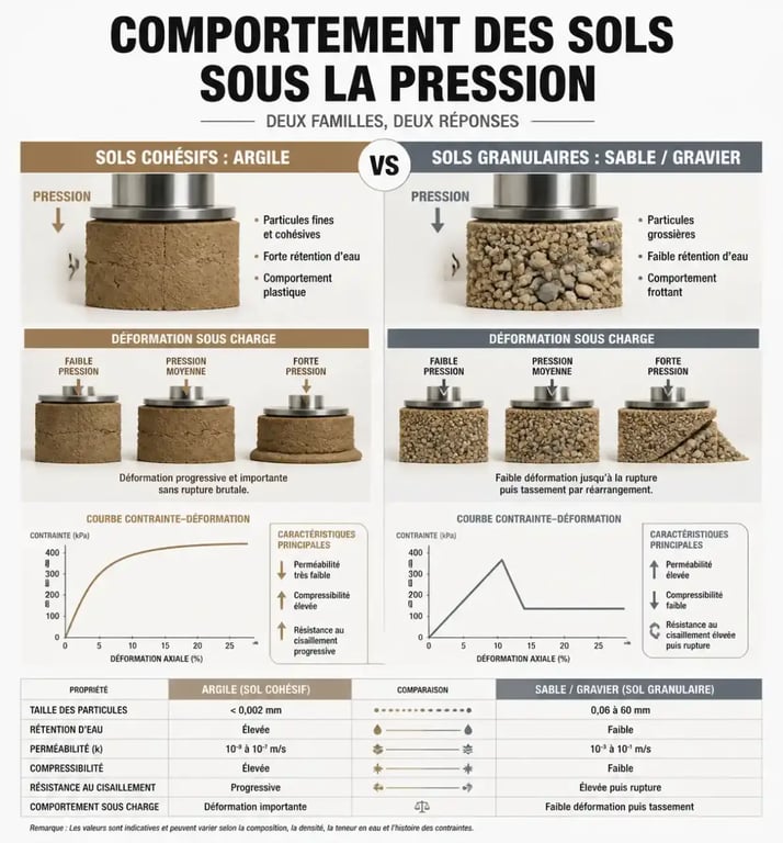 Différence entre sol cohésif et granulaire pour le compactage de la terre